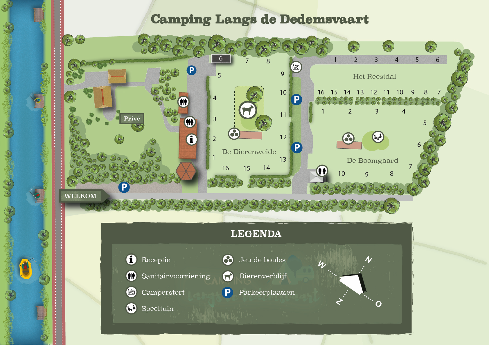 Plattegrond Camping Langs de Dedemsvaart